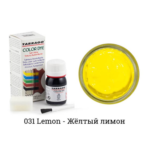 Краситель Tarrago Color Dye для гладкой кожи, желтый лимон