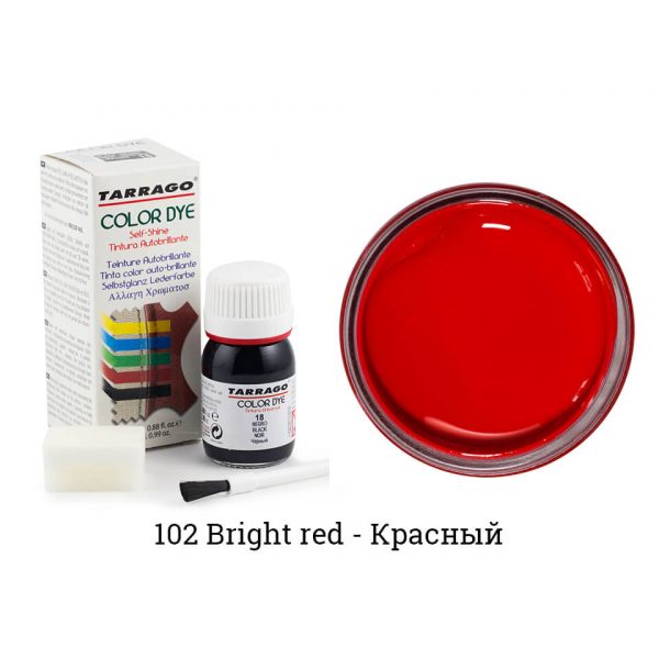 Краситель Tarrago Color Dye для гладкой кожи, красная (102)