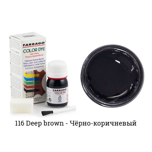 Краситель Tarrago Color Dye для гладкой кожи, черно-коричневая