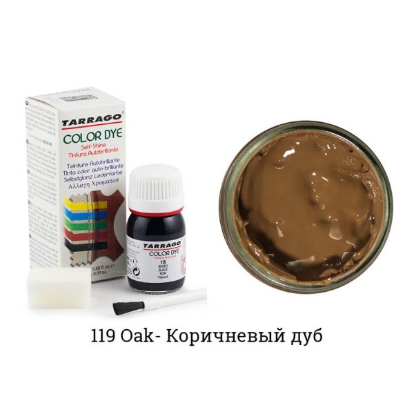 Краситель Tarrago Color Dye для гладкой кожи, коричневый дуб